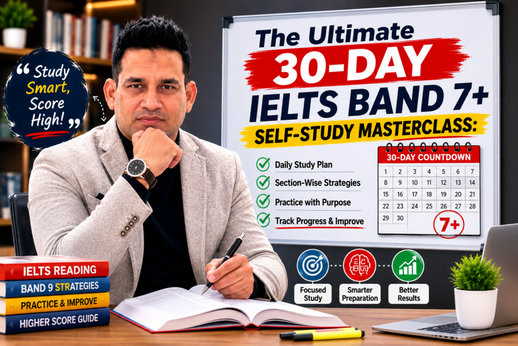 IELTS Band 7+ 30-day self-study masterclass with a professional IELTS instructor