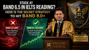 Confident professor at a podium with a 'Gold Level Trainer'